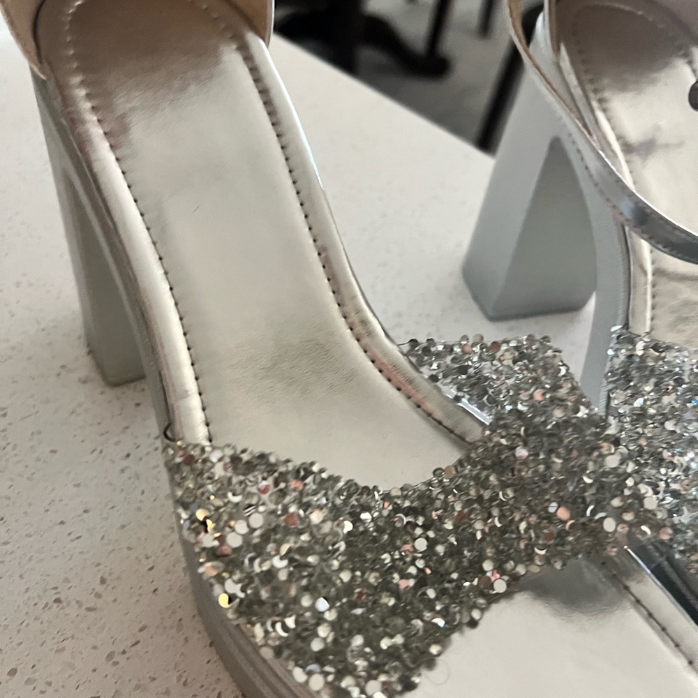 Elegant Silver Women's Heels